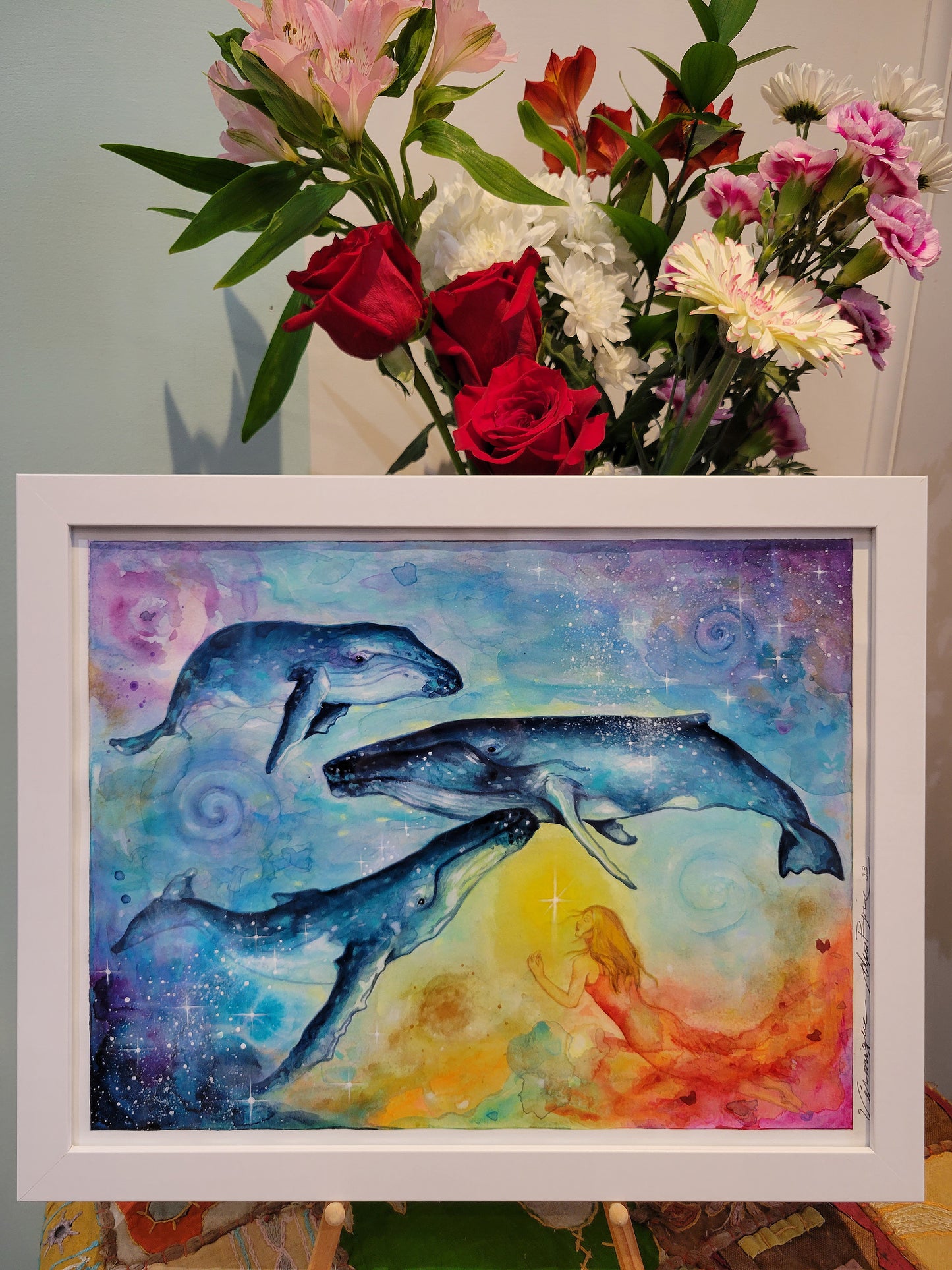 Original | Watercolor | Whales of my heart