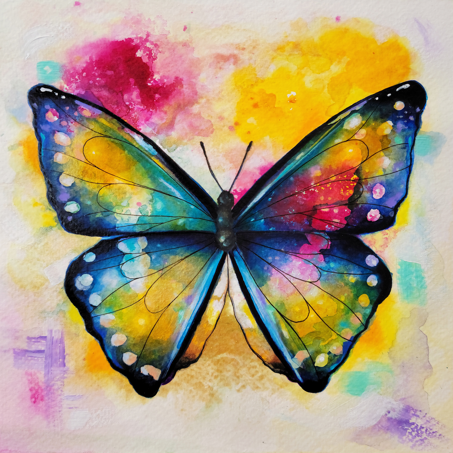 Original | Aquarelle | Papillon de lumière