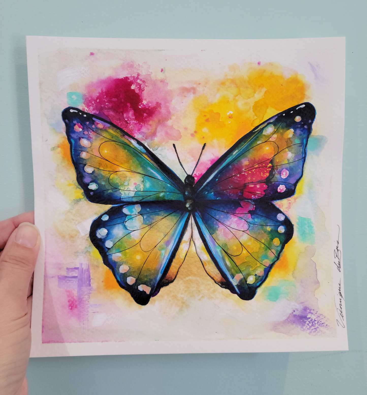 Original | Aquarelle | Papillon de lumière