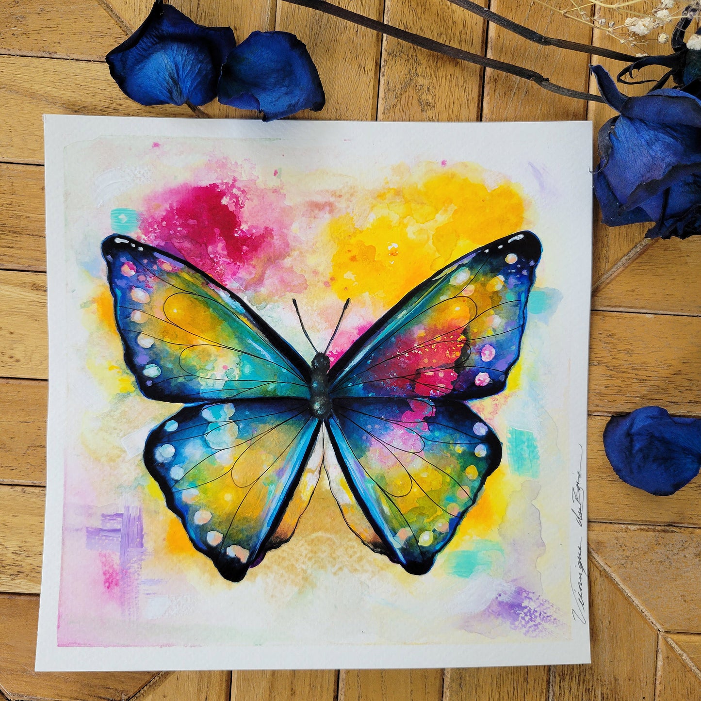 Original | Aquarelle | Papillon de lumière