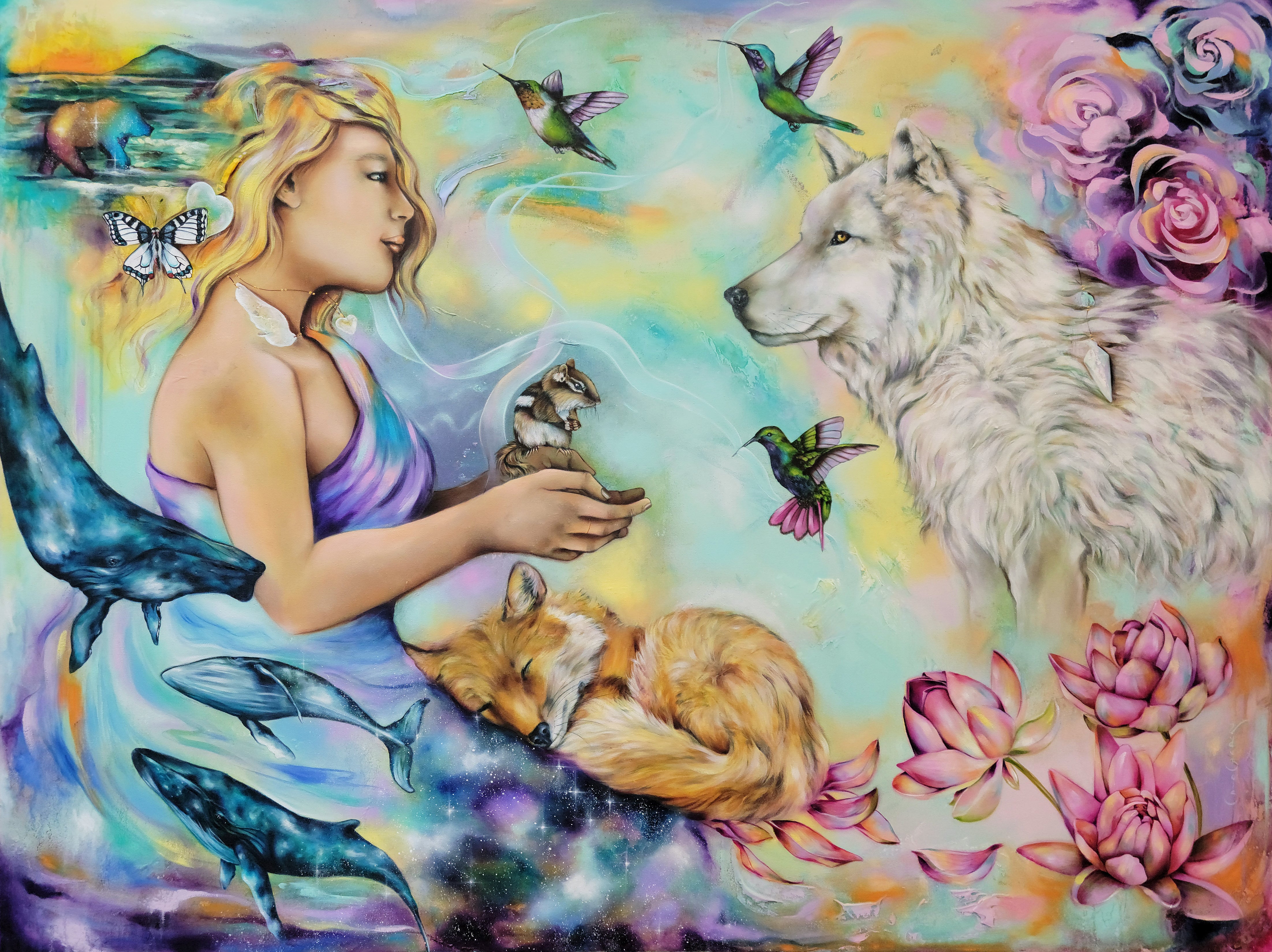 Toiling Animals Print | Painting | The one who talks to animals – artveroniquedubois