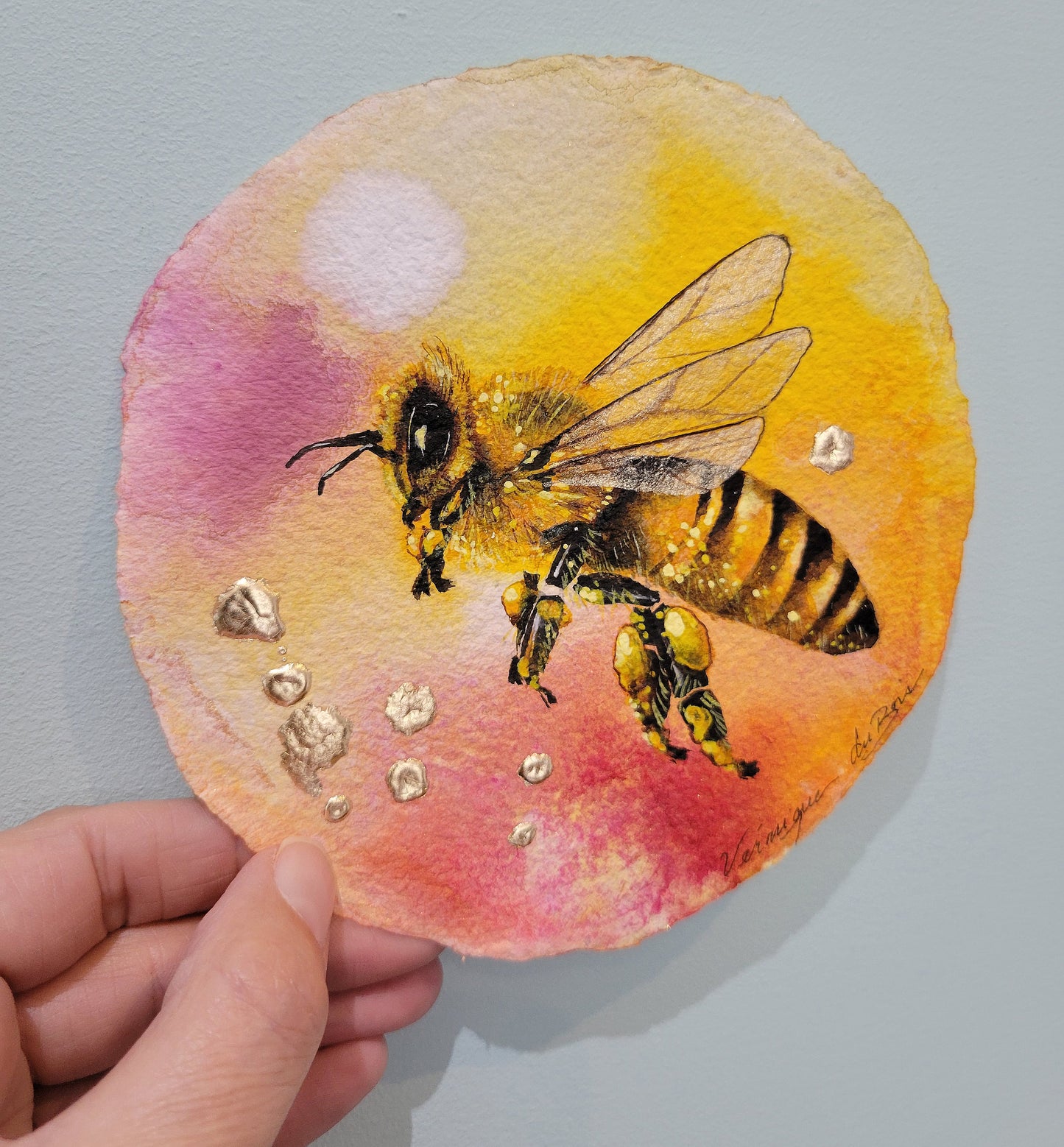 Original | Aquarelle | Abeille étude n.1