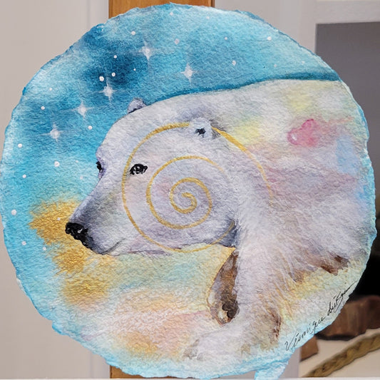 Original | Aquarelle | Ours polaire d'amour